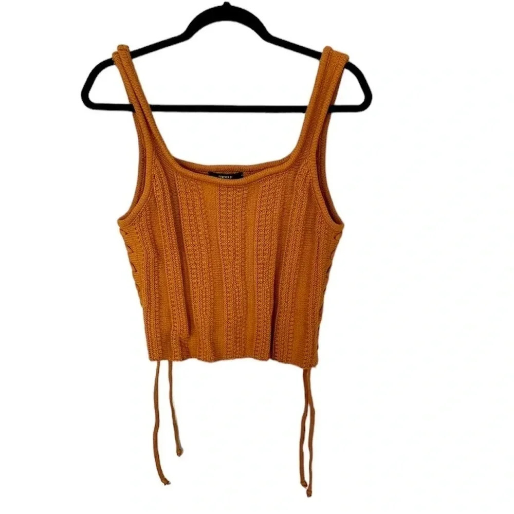 Forever 21 Women's Sleeveless Cropped Square Neck Knit Top Size M GUC
